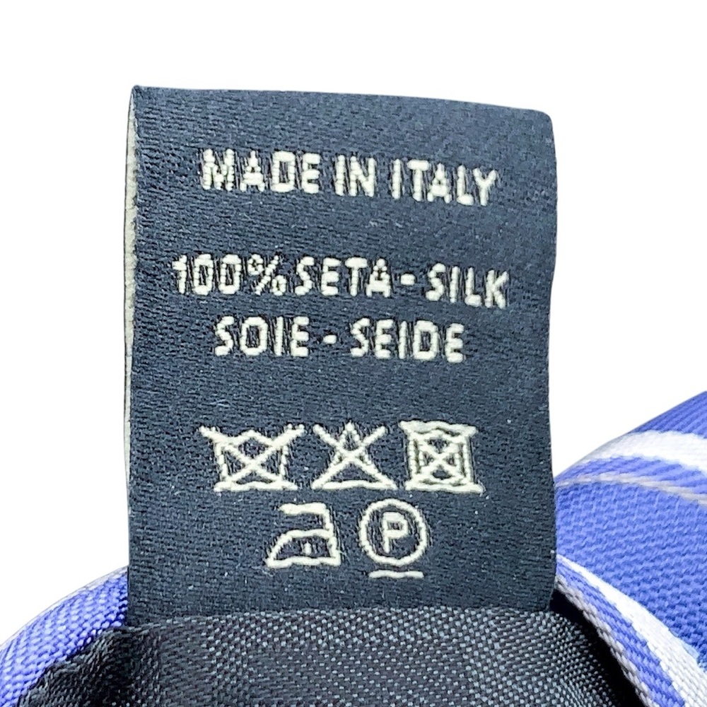 Fendi 100% Silk Blue Striped Men's Tie - Picture 9 of 10